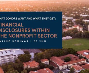 Seminar | What donors want and what they get: Financial disclosures within the nonprofit sector