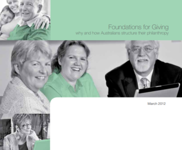 Foundations for giving report – Ten years on
