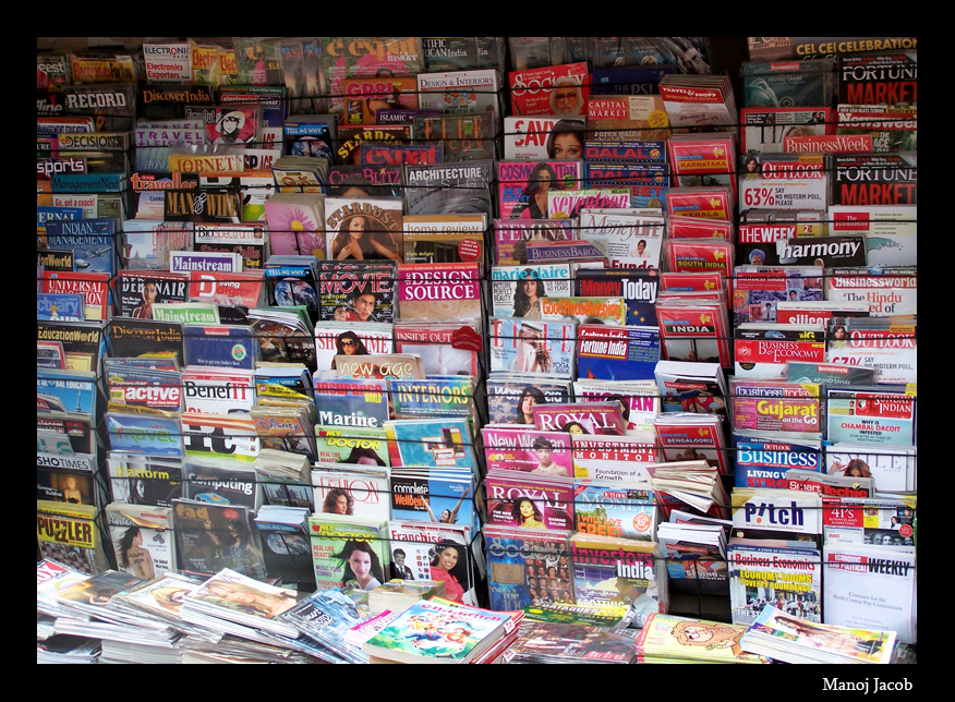 Magazine stand by  Manoj Jacob (CC BY-SA 2.0)  