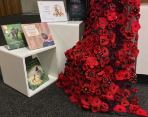 ANZAC poppy display in the Library