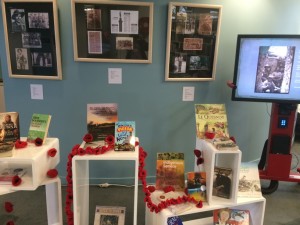 ANZAC poppy display in the Library