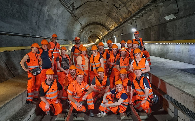Executive MBA students in the Gotthard Base Tunnel.
