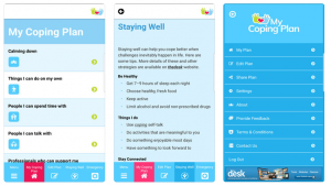 An example of the My Coping Plan app